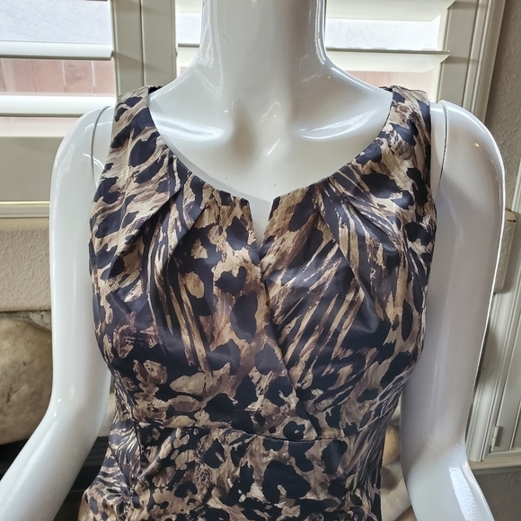 London Style Sleeveless Bodycon Dress Size 8 Animal Print Jungle Glam NWT Y2K - Picture 6 of 8